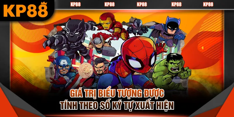 Giá trị biểu tượng được tính theo số ký tự xuất hiện